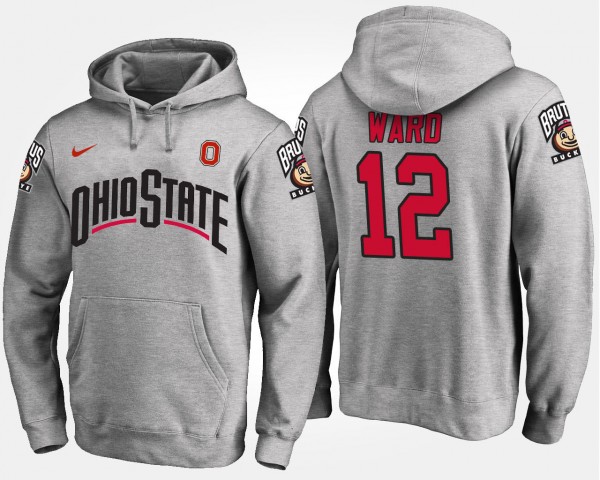 Ohio State Buckeyes Denzel Ward Men's #12 Gray College Football Hoodie 2404JJRM8